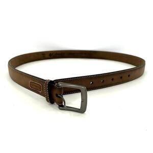 NWOT Columbia single stitched genuine leather top men’s belt square buckle